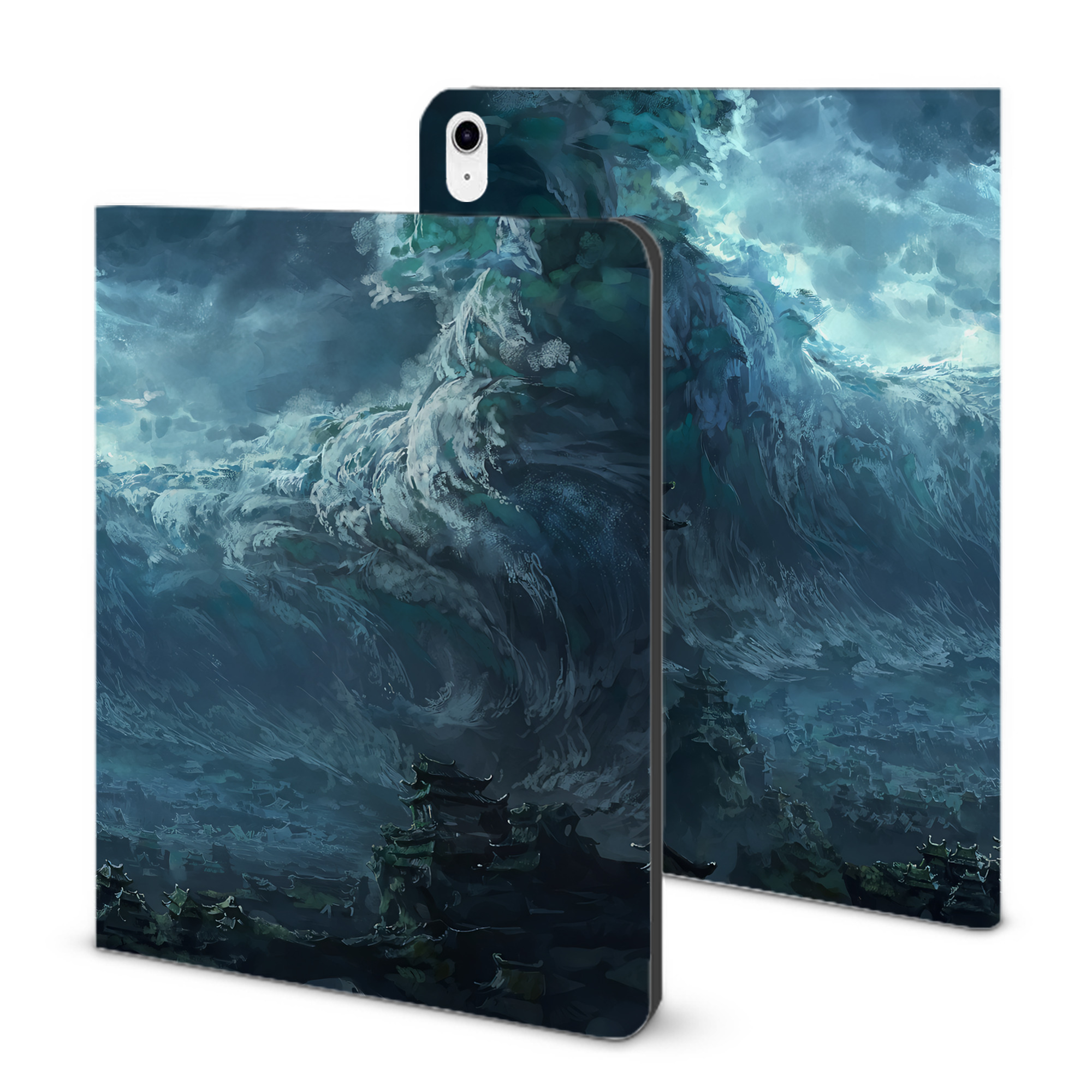 （画像用） Ne Zha 2 ナタ 魔童の大暴れ IPad ケース ブック型 PUレザー TPU 耐衝撃 軽量 薄型 ペン収納なし 全面保護 IPad 各モデル対応
